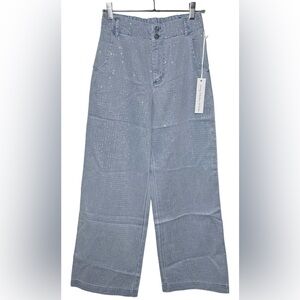 Young Fabulous & Broke NWT YFB Rhinestone Ryker High Waisted Wide Leg Jeans